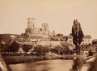 Bdzin - Zamek w Bdzinie na fotografii z 1889 roku