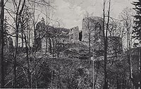 Cisw - Ruiny zamku na widokwce z lat 30. XX wieku