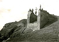 Dobczyce - Ruiny zamku w Dobczycach na zdjciu z 1939 roku