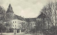 Komin - Zamek w Kominie na pocztwce z 1905 roku