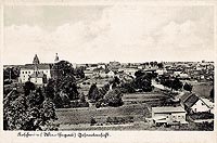 Komin - Zamek w Kominie na pocztwce z 1943 roku