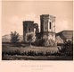 Dbrowica - Ruina zamku w Dbrowicy na litografii Adama Lerue, Album lubelskie, 1858-1859