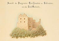 Proszwka - Ruiny zamku Gryf na rysunku R.Creppiego