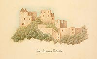 Proszwka - Ruiny zamku Gryf na rysunku R.Creppiego