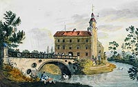 Karpniki - Zamek w Karpnikach na grafice z okoo 1820 roku