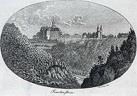 Ksi - Zamek Ksi na miedziorycie Friedricha Gottloba Endlera z pocztkw XIX wieku