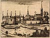 Lidzbark Warmiski - Zamek i miasto Lidzbark na sztychu Christopha Joannesa Hartknocha z poowy XVII wieku